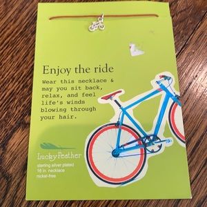 Lucky Feather Bike Necklace